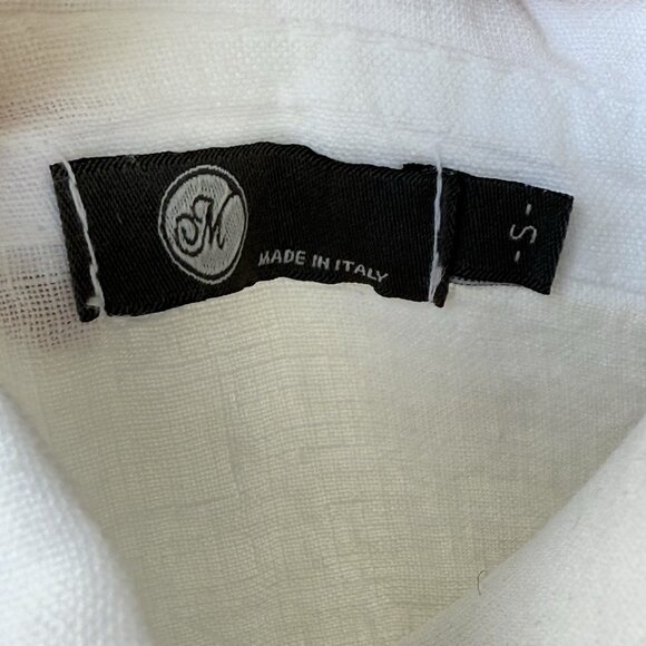 M Brand Linen White Sleeveless Tie-front Top Made in Italy Shirt Size Small - Picture 3 of 6